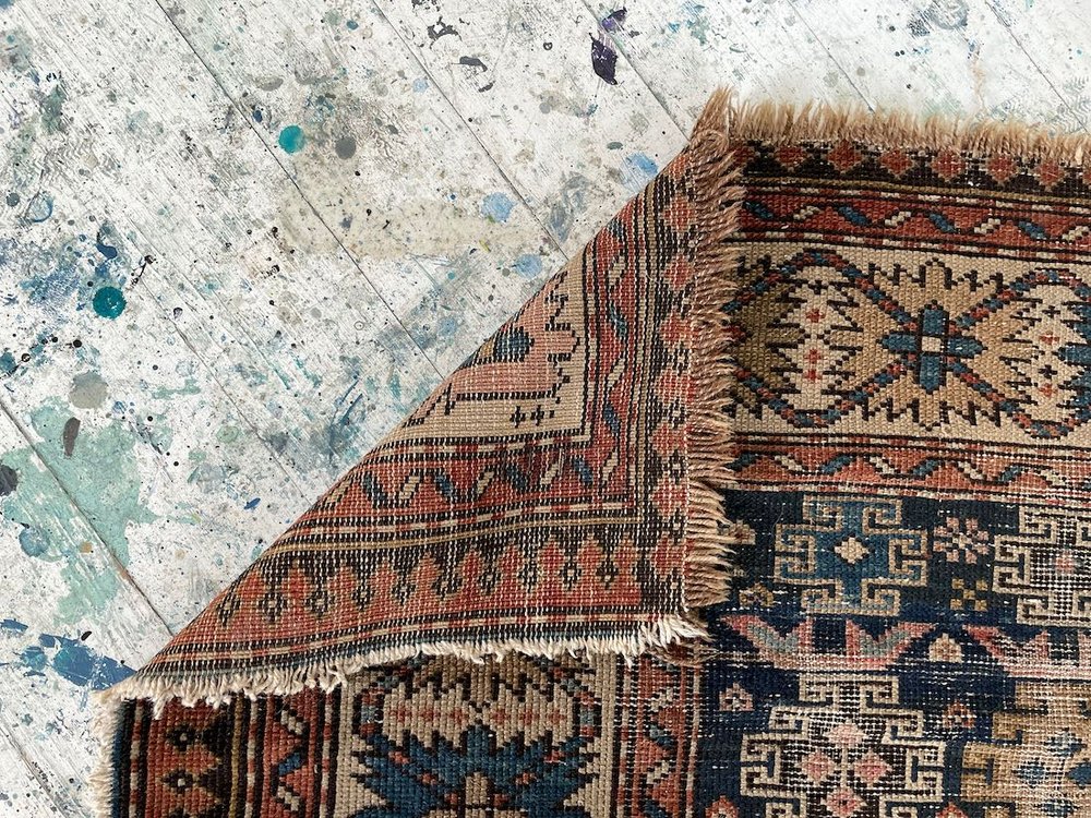 Antique Shirvan Square Rug, 3x3 — Weft & Wool Antique Shirvan Square Rug, 3x3 — Weft & Wool